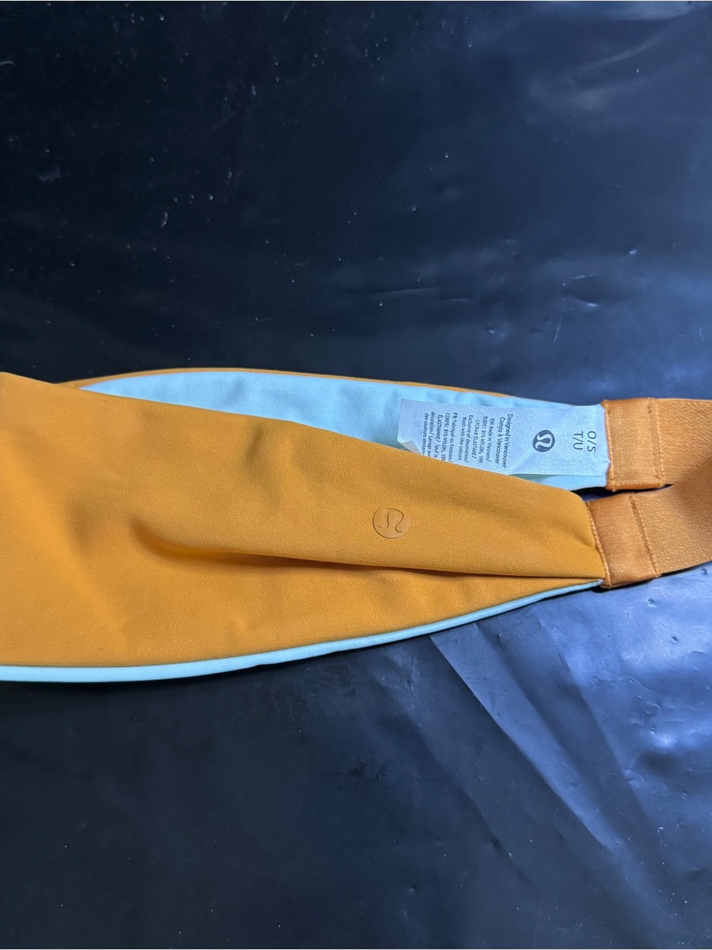 NWOT lululemon athletica Reversible Headband in Mustard Yellow & Light Blue